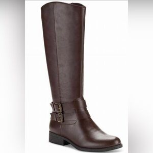 NIB, Style & Co.'s Malia Mid-Calf Boots,in Sumptuous Chocolate Vegan Leather.